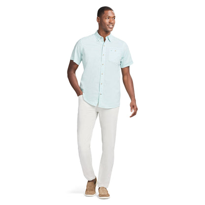 Izod DOCKSIDE CHAMBRAY S/S SHIRT - WASABI
