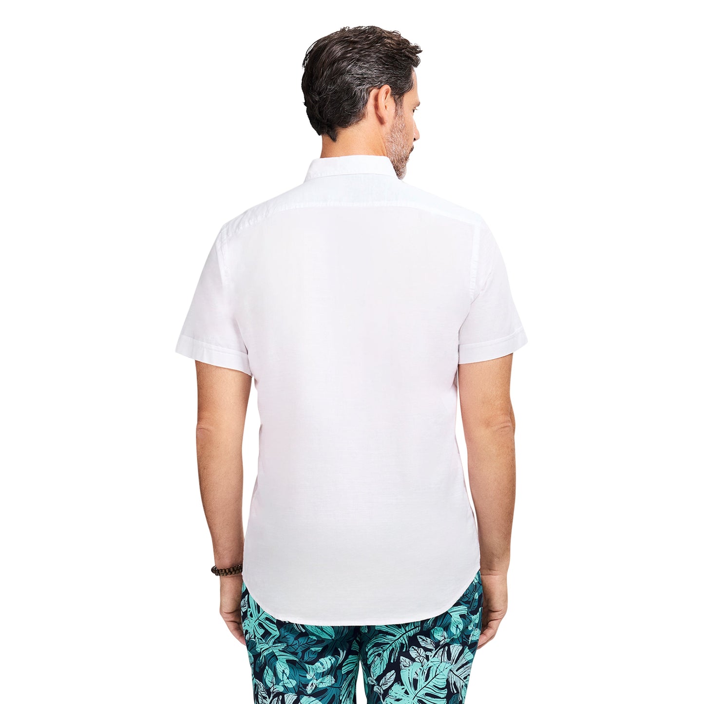 Izod DOCKSIDE CHAMBRAY S/S SHIRT - BRIGHT WHITE
