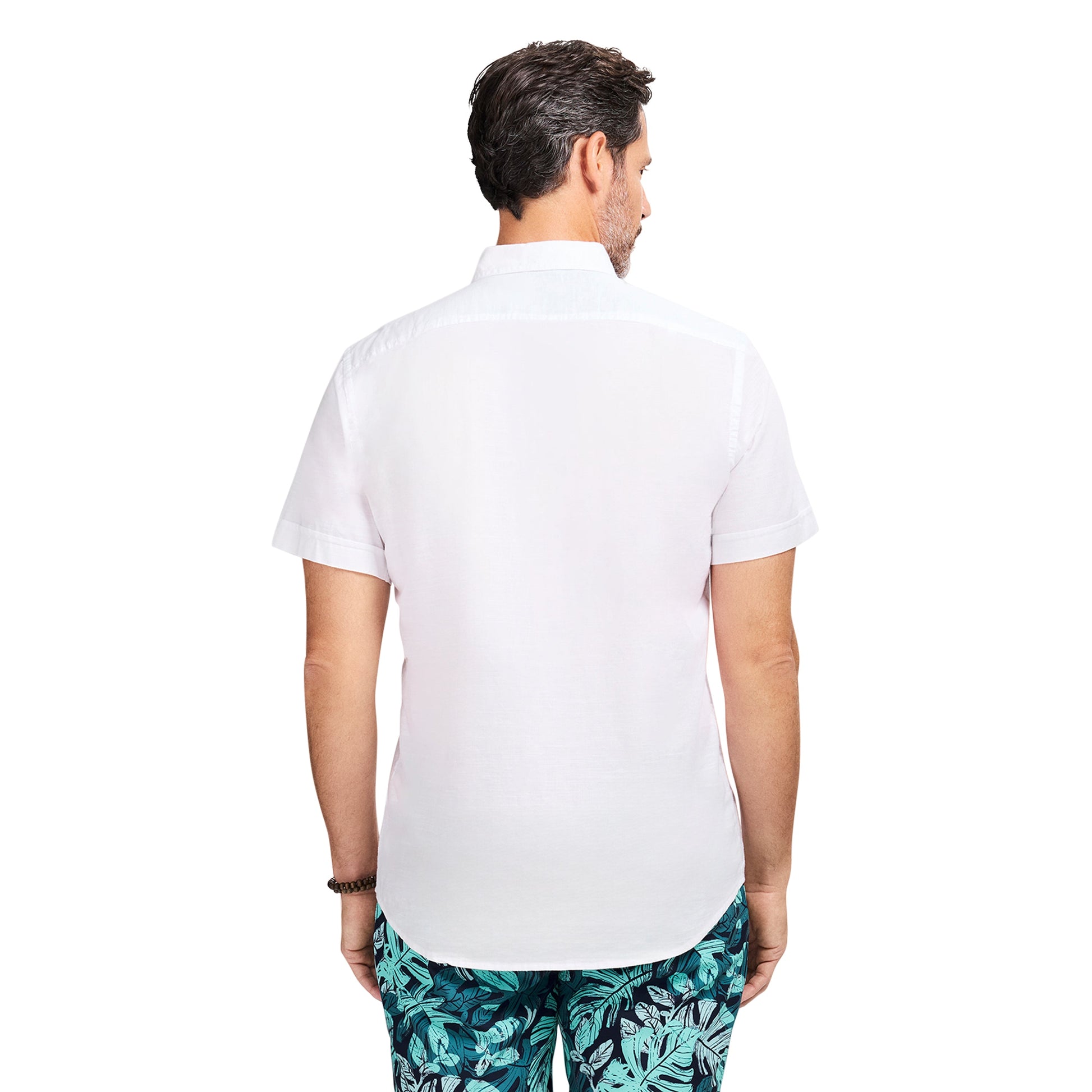Izod DOCKSIDE CHAMBRAY S/S SHIRT - BRIGHT WHITE
