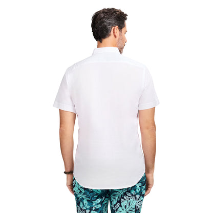 Izod DOCKSIDE CHAMBRAY S/S SHIRT - BRIGHT WHITE