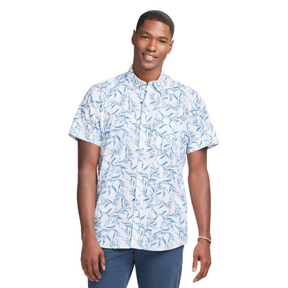 Izod DOCKSIDE CHAMBRAY S/S PRINTED SHIRT - REGATTA