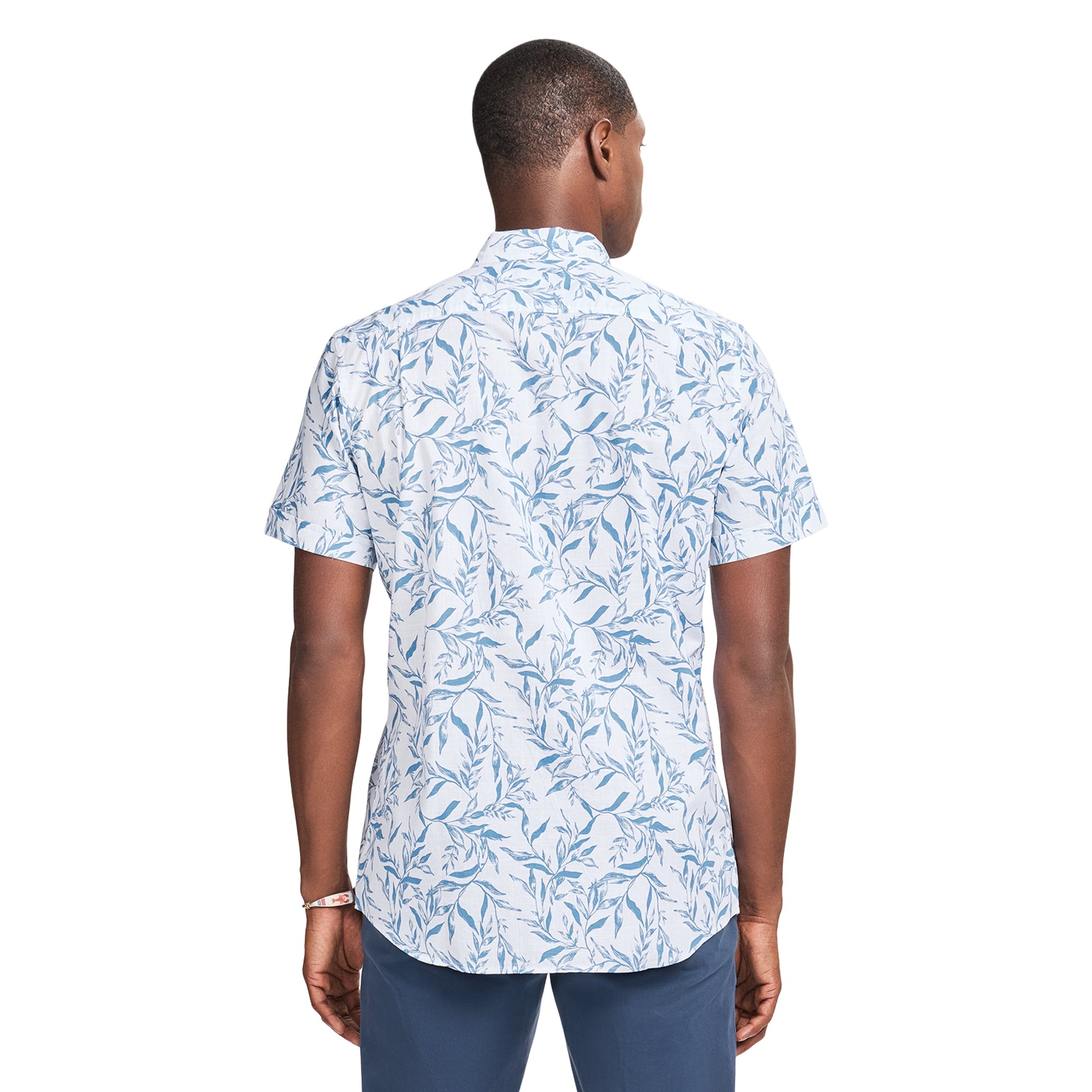 Izod DOCKSIDE CHAMBRAY S/S PRINTED SHIRT - REGATTA