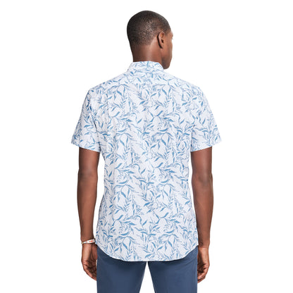 Izod DOCKSIDE CHAMBRAY S/S PRINTED SHIRT - REGATTA