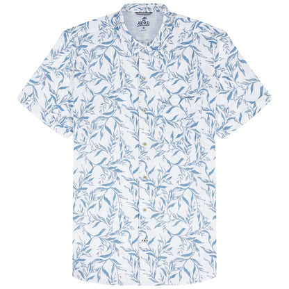 Izod DOCKSIDE CHAMBRAY S/S PRINTED SHIRT - REGATTA
