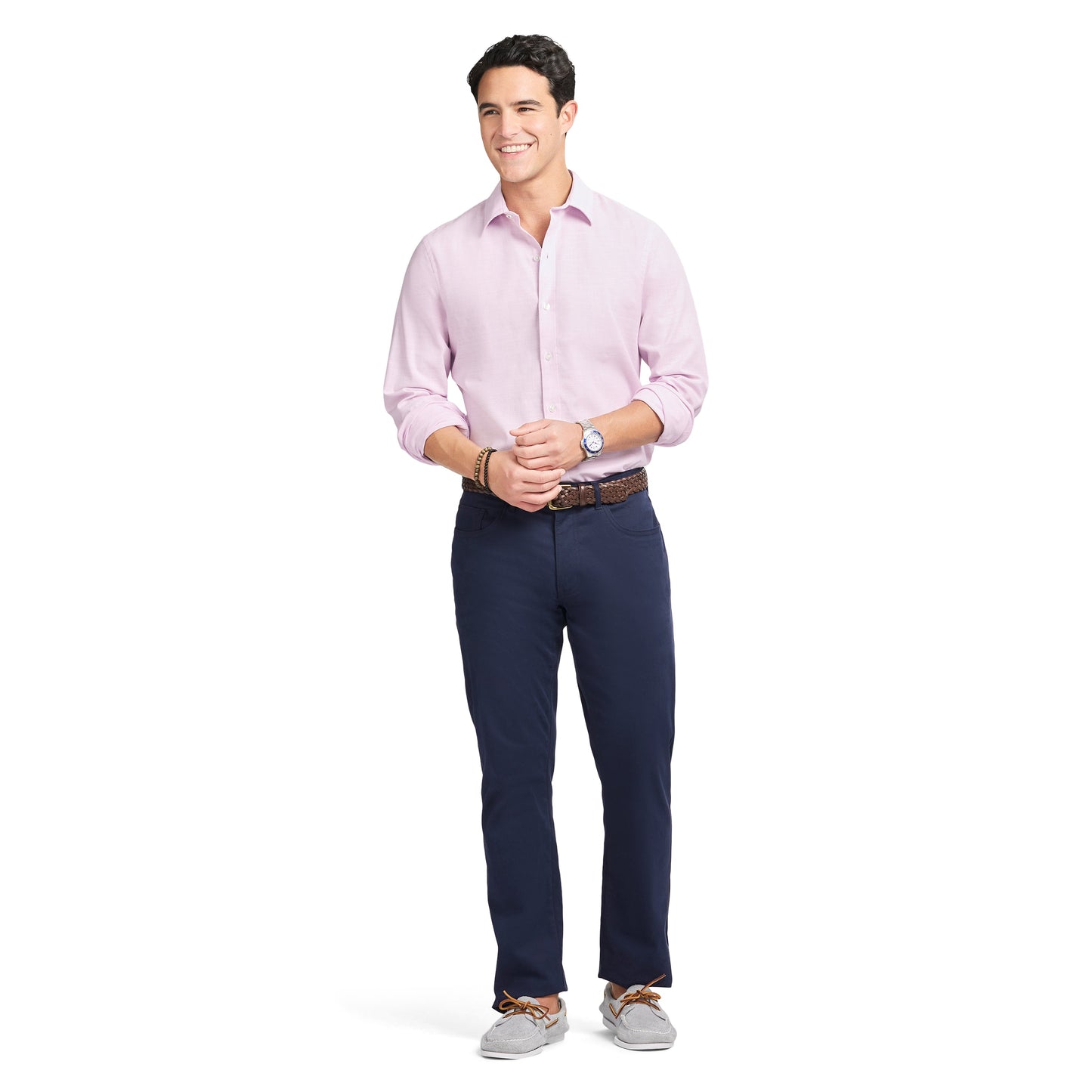 Izod LUXURY SPORT L/S SHIRT - PASTEL LILAC