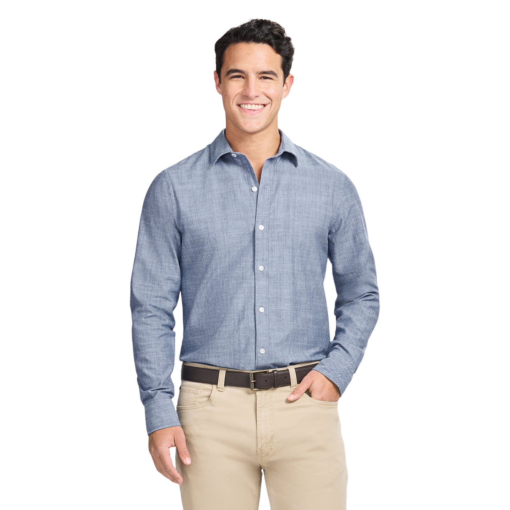 Izod LUXURY SPORT L/S SHIRT - TWILIGHT BLUE