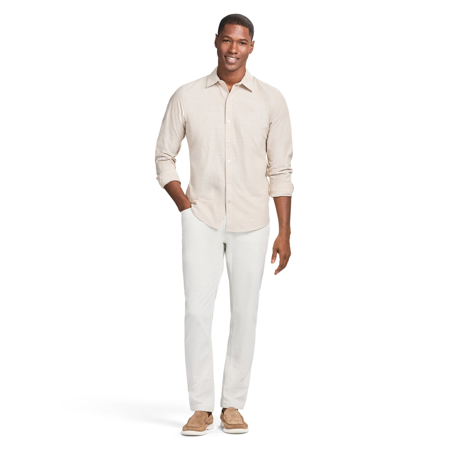Izod LUXURY SPORT L/S SHIRT - CROCKERY