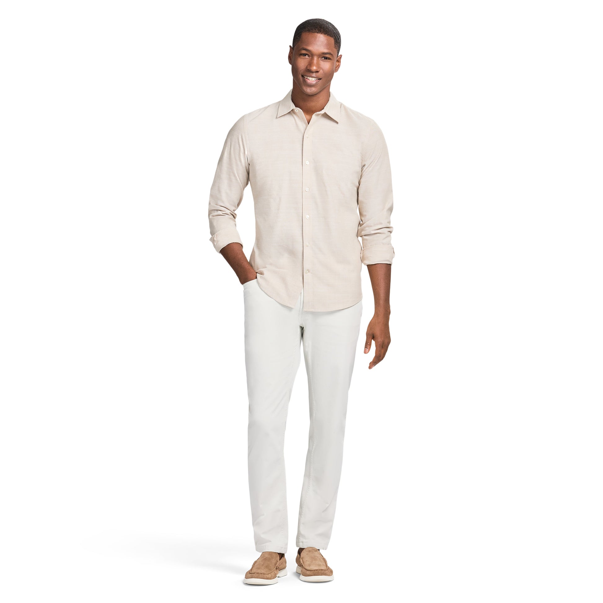 Izod LUXURY SPORT L/S SHIRT - CROCKERY