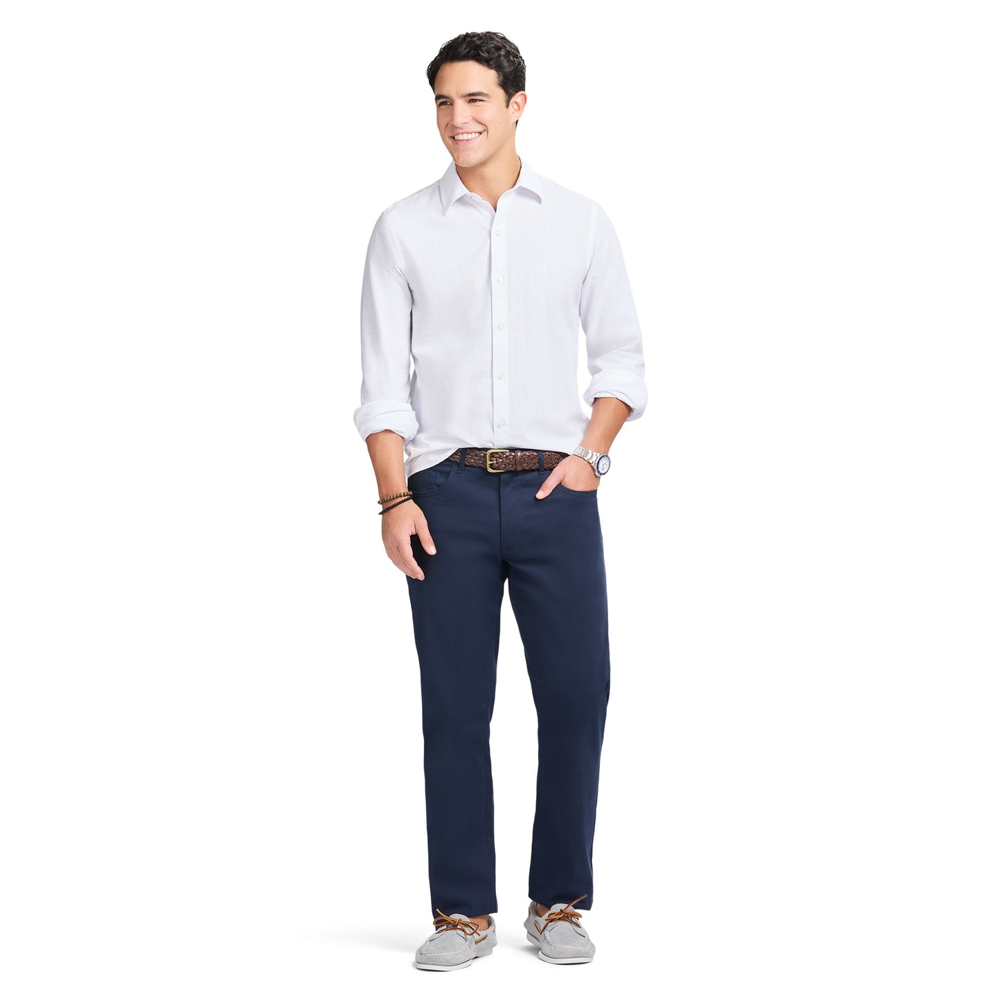 Izod LUXURY SPORT L/S SHIRT - BRIGHT WHITE