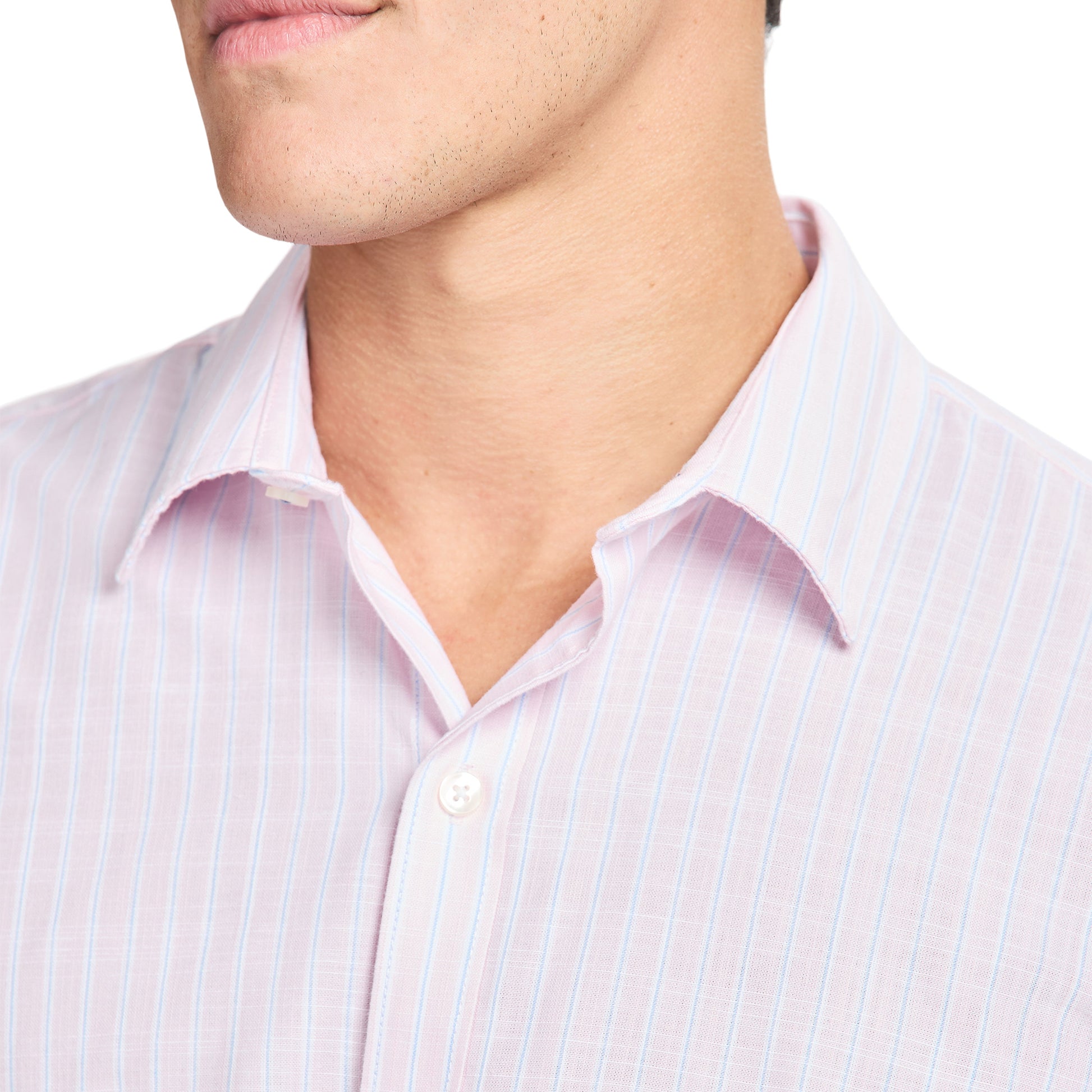 Izod LUXURY SPORT L/S STRIPED SHIRT - ROSE SHADOW