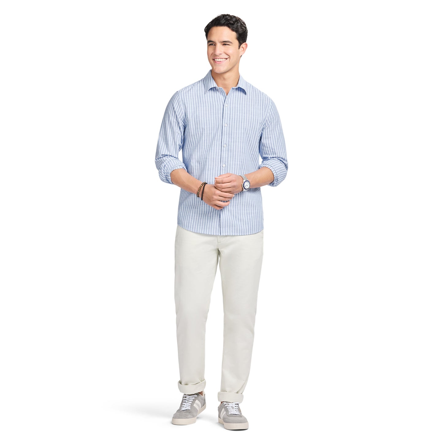 Izod LUXURY SPORT L/S STRIPED SHIRT - REGATTA
