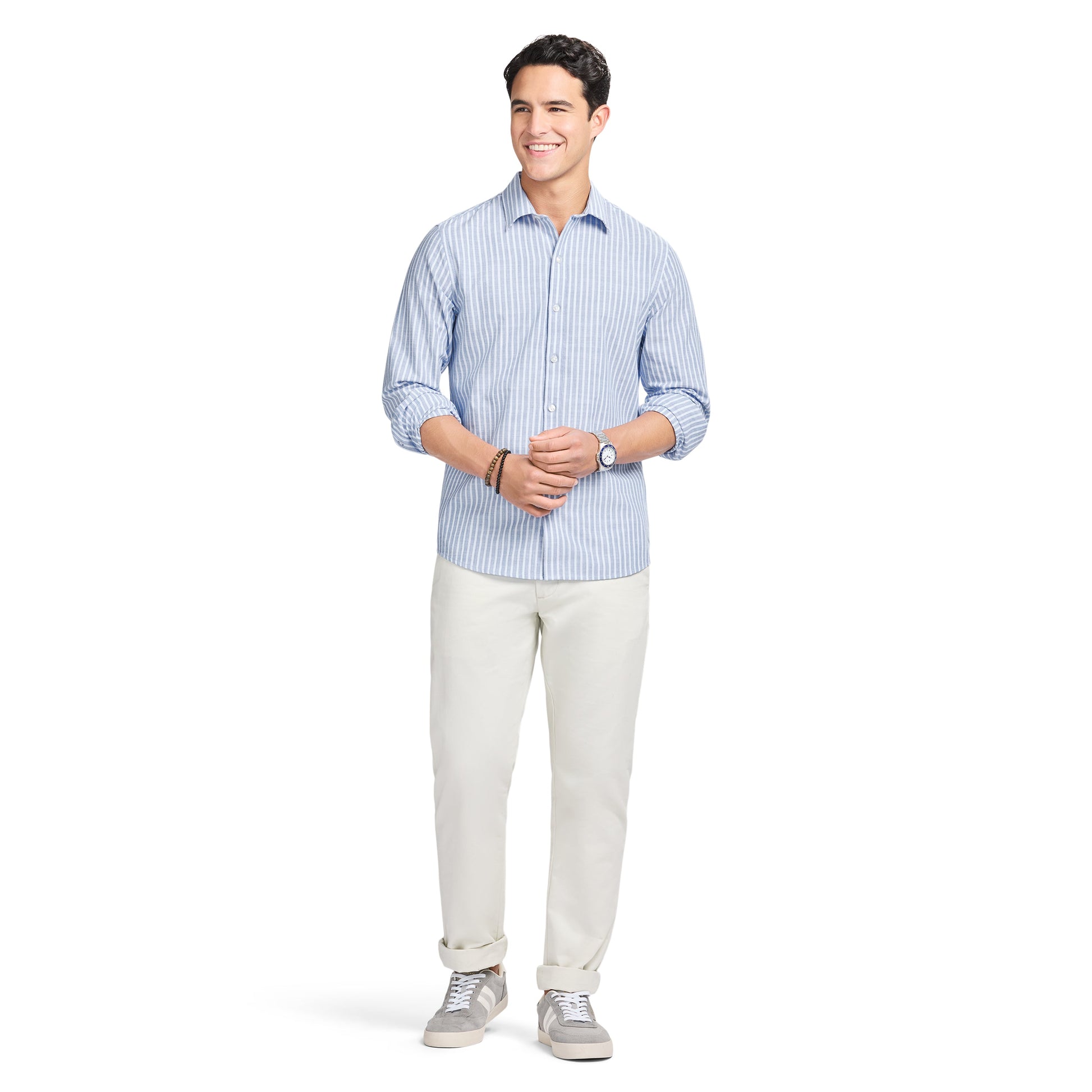Izod LUXURY SPORT L/S STRIPED SHIRT - REGATTA