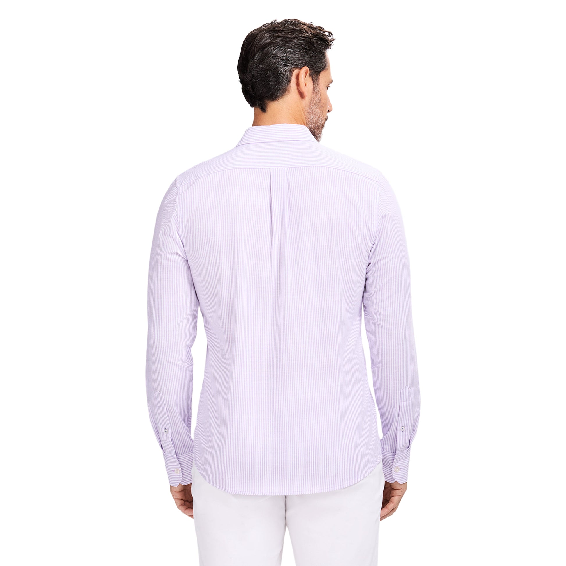 Izod LUXURY SPORT L/S STRIPED SHIRT - PASTEL LILAC