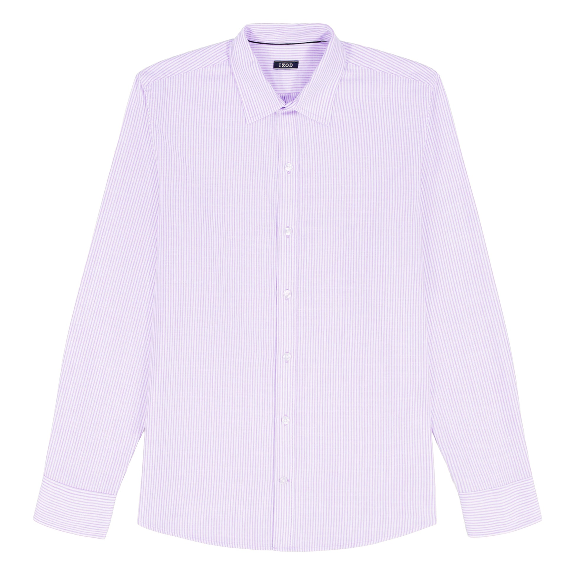 Izod LUXURY SPORT L/S STRIPED SHIRT - PASTEL LILAC