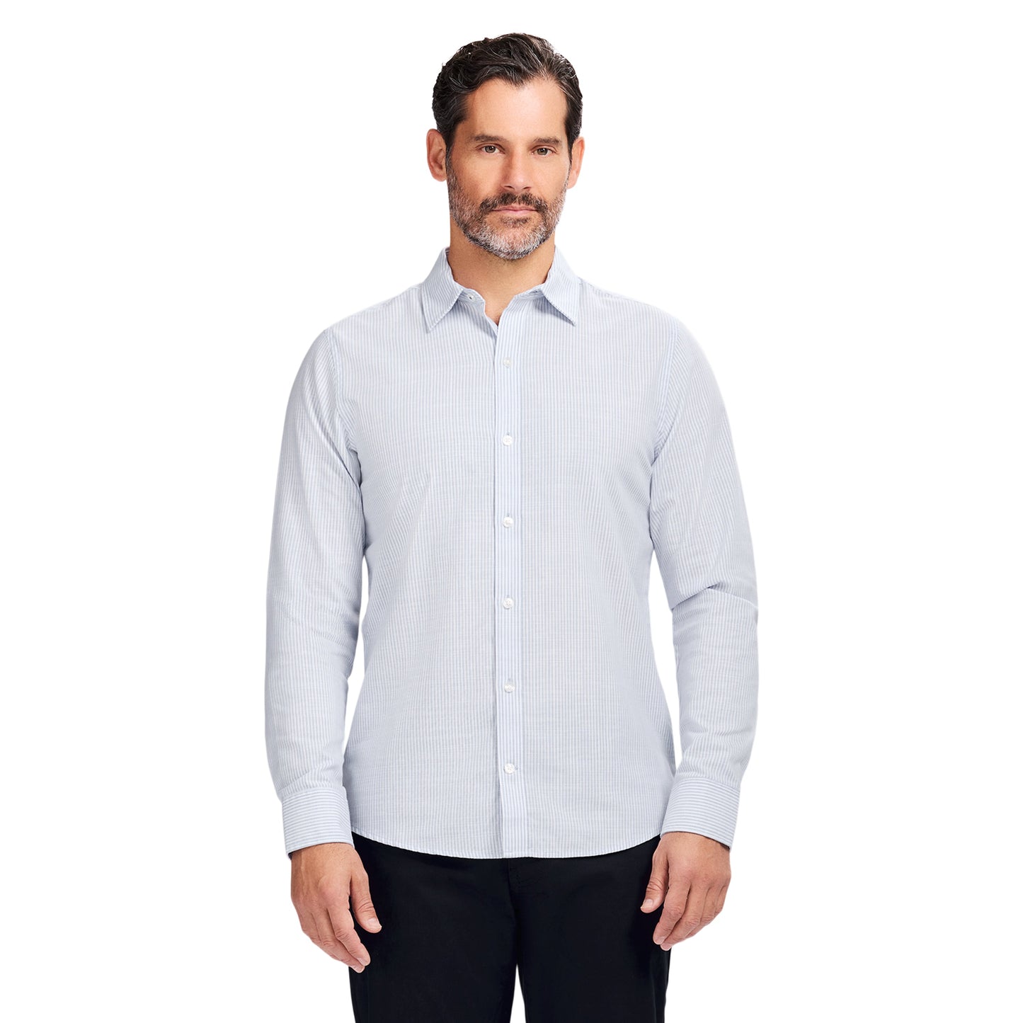 Izod LUXURY SPORT L/S STRIPED SHIRT - PLACID BLUE