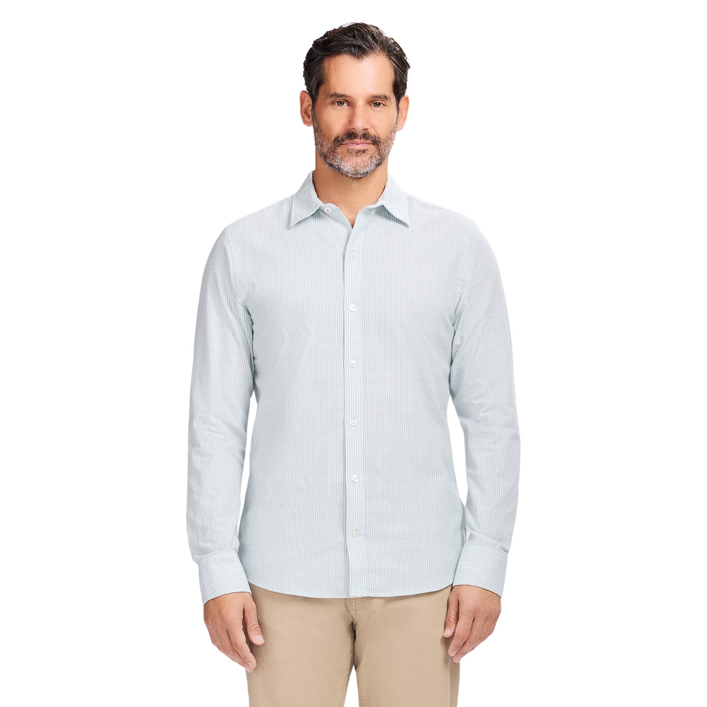 Izod LUXURY SPORT L/S STRIPED SHIRT - WASABI