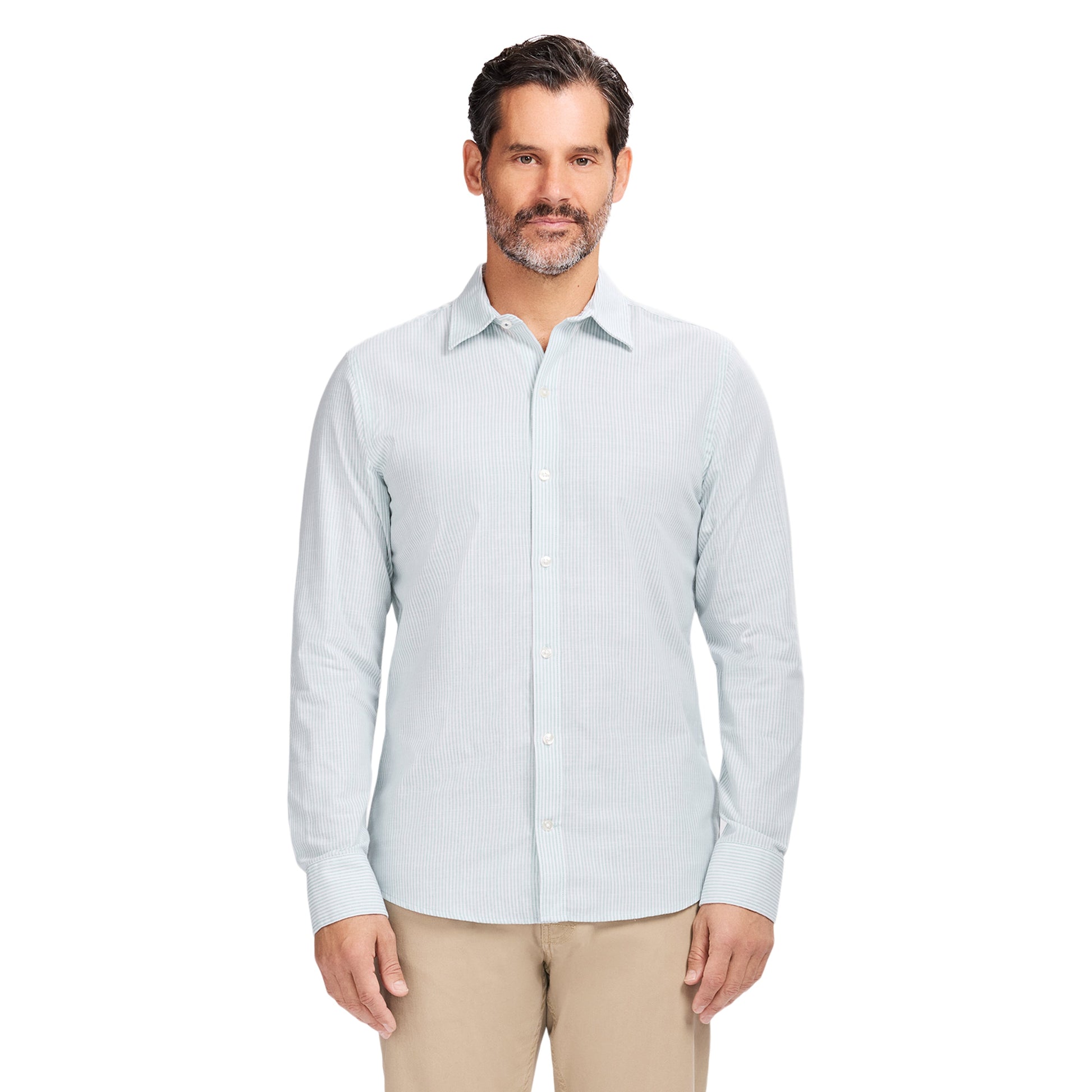 Izod LUXURY SPORT L/S STRIPED SHIRT - WASABI
