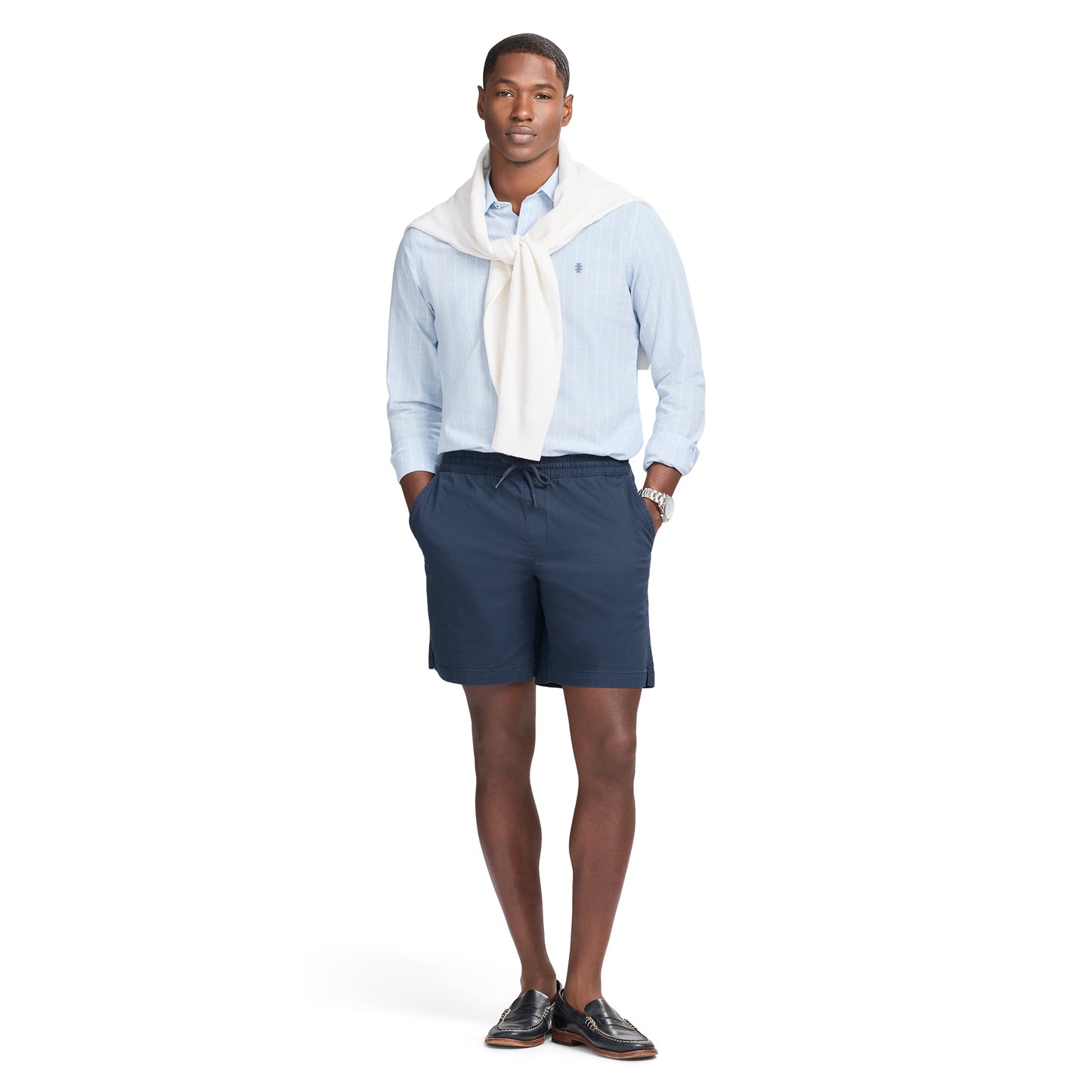 Izod LUXURY SPORT L/S STRIPED SHIRT - CHAMBRAY BLUE