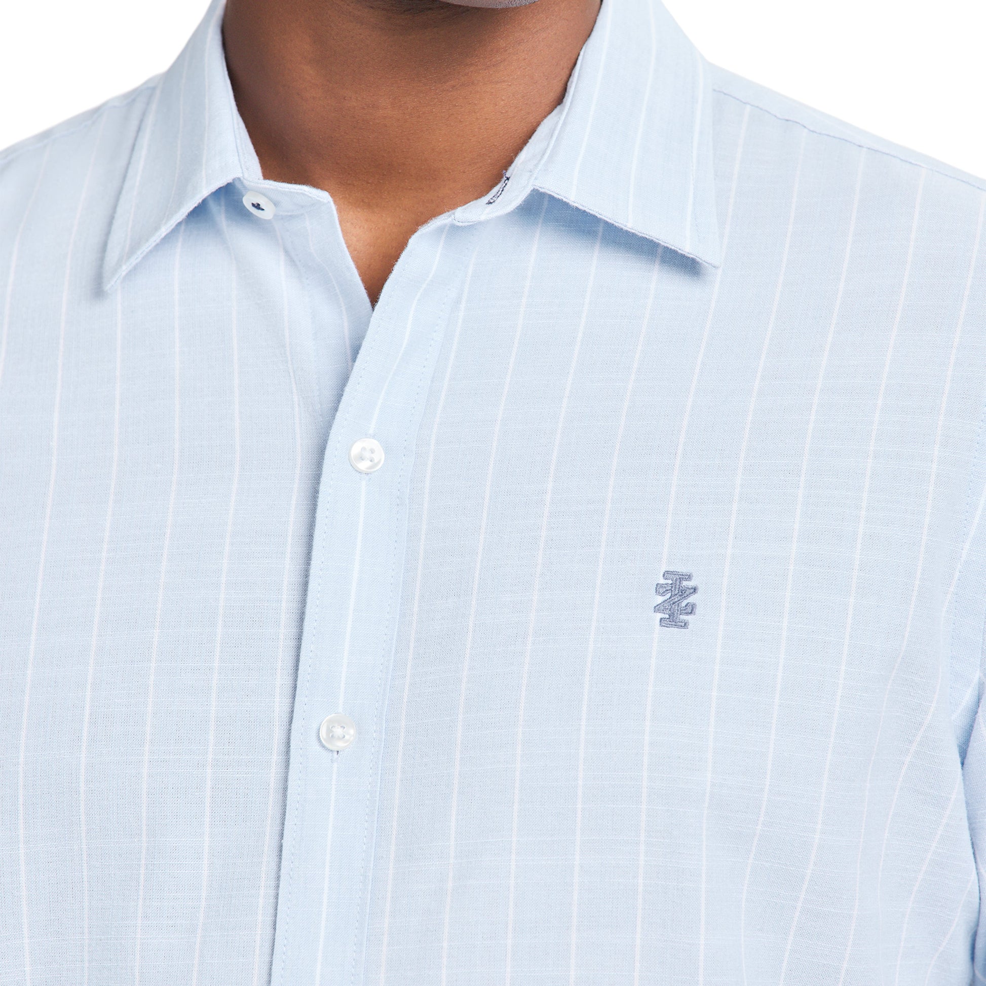 Izod LUXURY SPORT L/S STRIPED SHIRT - CHAMBRAY BLUE