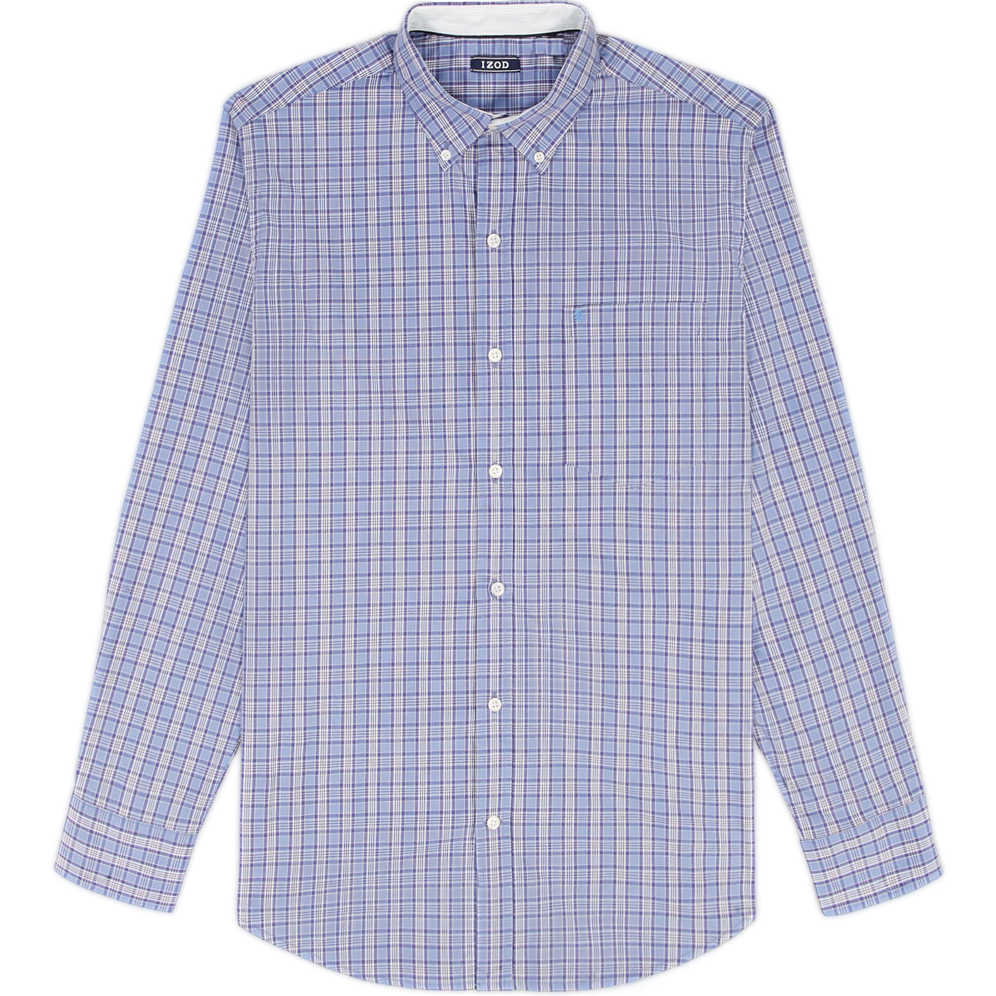 Izod Performance Comfort L/S Plaid Shirt - Regatta