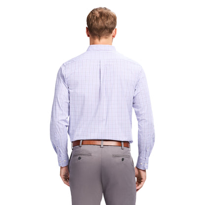 Izod Performance Comfort L/S Plaid Shirt - Pastel Lilac