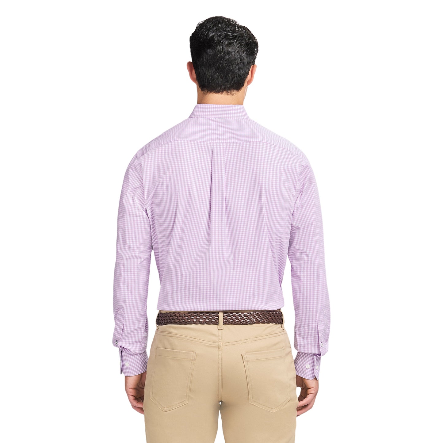 Izod Performance Comfort L/S Plaid Shirt - English Lavender