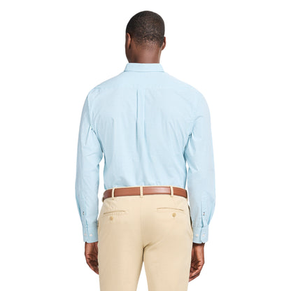 Izod Performance Comfort L/S Plaid Shirt - Milky Blue