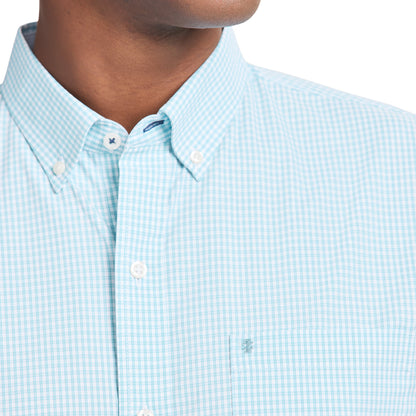Izod Performance Comfort L/S Plaid Shirt - Milky Blue
