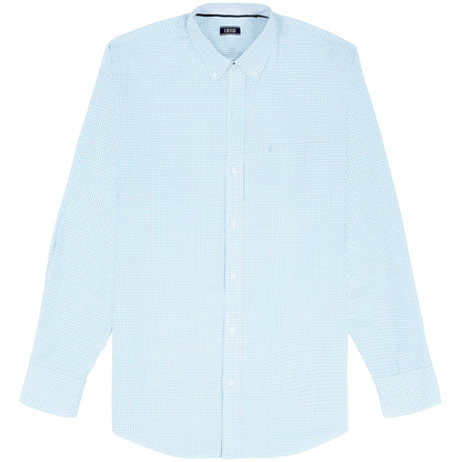 Izod Performance Comfort L/S Plaid Shirt - Milky Blue