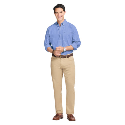 Izod Performance Comfort L/S Plaid Shirt - Cornflower Blue