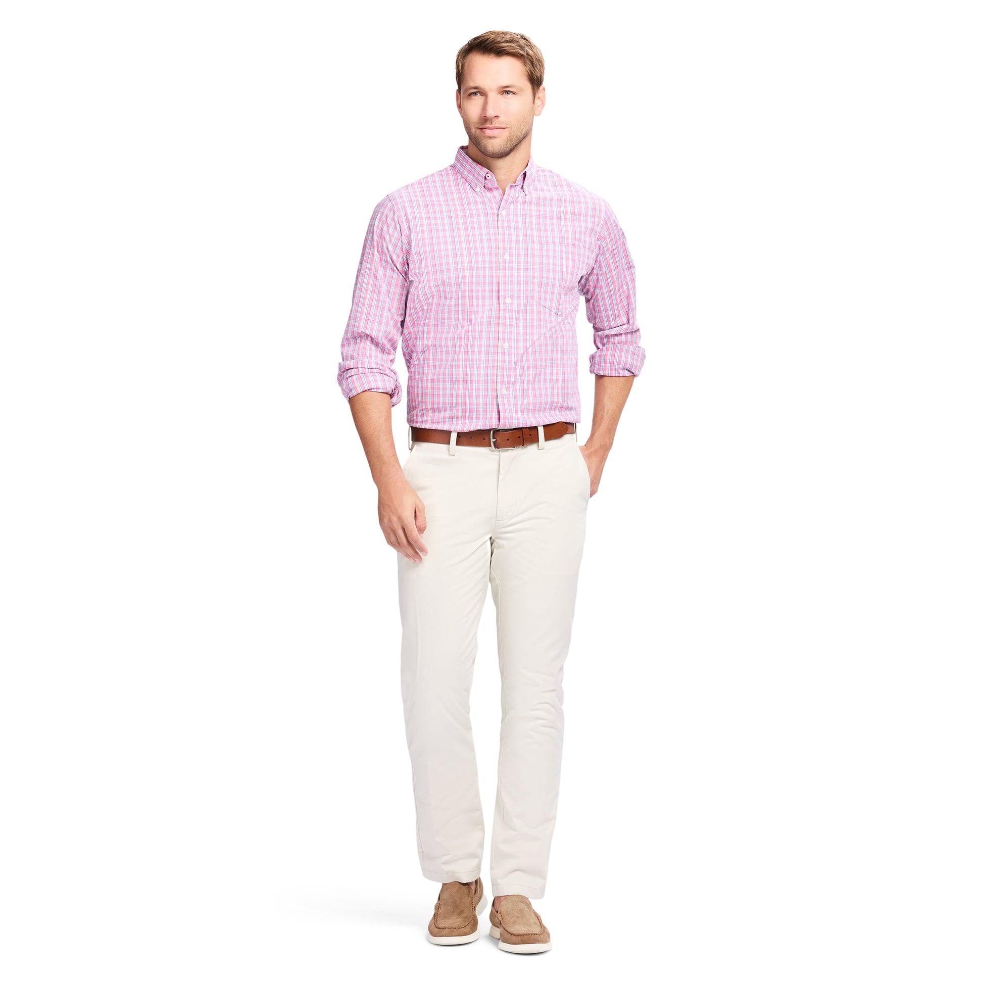 Izod Performance Comfort L/S Shirt - Pink Lemonade