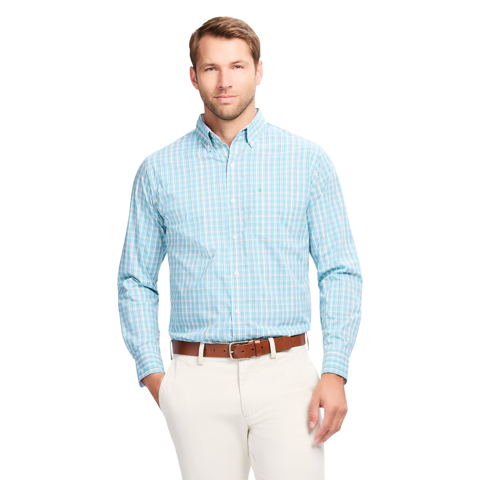 Izod Performance Comfort L/S Shirt - Wasabi