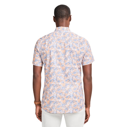 Izod DOCKSIDE CHAMBRAY S/S PRINTED SHIRT - PEACH COBBLER