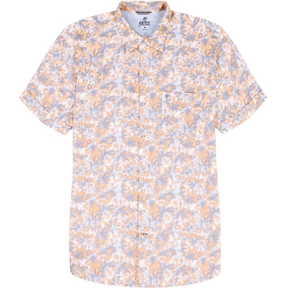Izod DOCKSIDE CHAMBRAY S/S PRINTED SHIRT - PEACH COBBLER