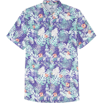 Izod DOCKSIDE CHAMBRAY S/S PRINTED SHIRT - TWILIGHT BLUE