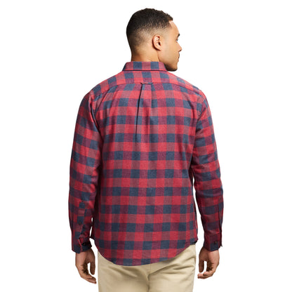 Izod Stratton Flannel Long Sleeve Button Down Shirt - Sundried Tomato