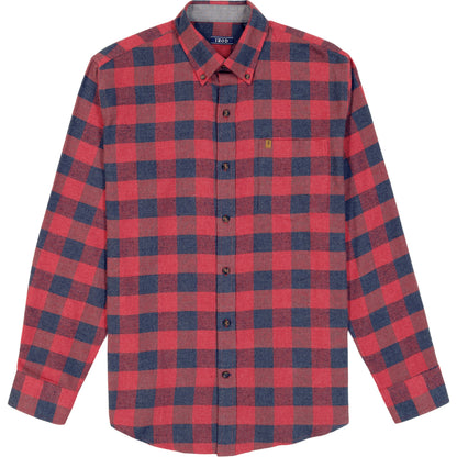 Izod Stratton Flannel Long Sleeve Button Down Shirt - Sundried Tomato