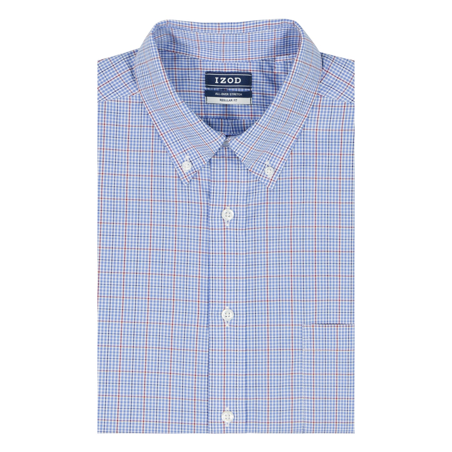 Izod All Over Stretch Button Down Dress Shirt - Sodalite Blue
