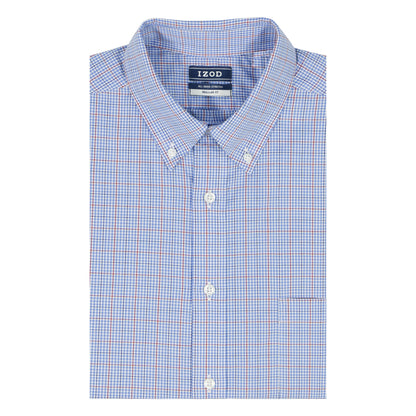 Izod All Over Stretch Button Down Dress Shirt - Sodalite Blue