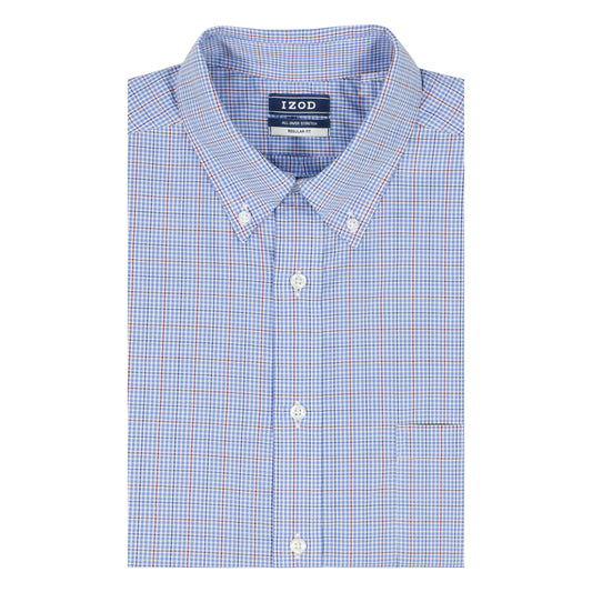 Izod All Over Stretch Button Down Dress Shirt - Sodalite Blue