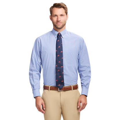 Izod All Over Stretch Button Down Dress Shirt - Sodalite Blue