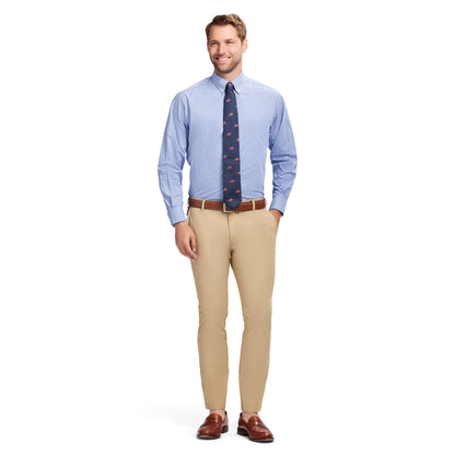 Izod All Over Stretch Button Down Dress Shirt - Sodalite Blue