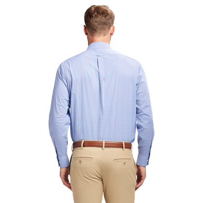 Izod All Over Stretch Button Down Dress Shirt - Sodalite Blue