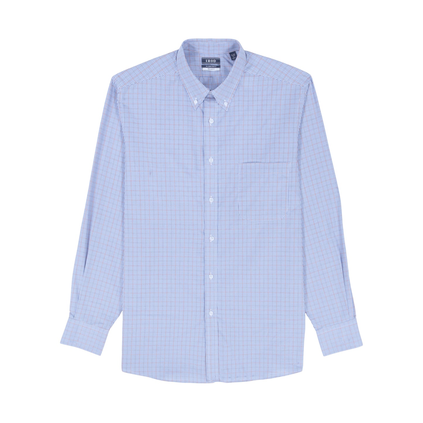 Izod All Over Stretch Button Down Dress Shirt - Sodalite Blue