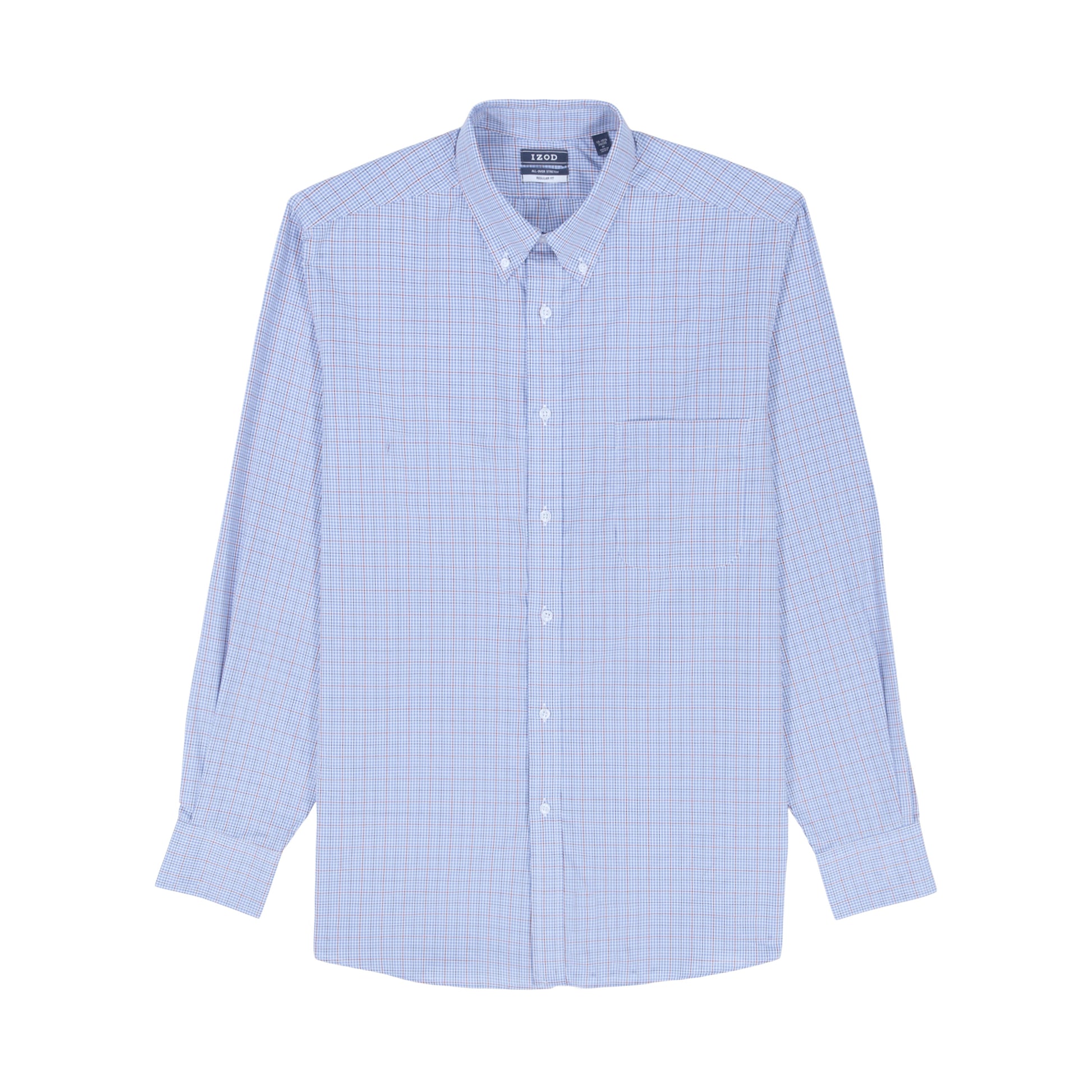 Izod All Over Stretch Button Down Dress Shirt - Sodalite Blue