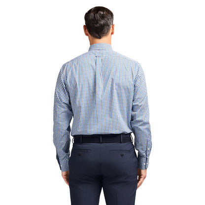 Izod All Over Stretch Button Down Dress Shirt - Bayberry
