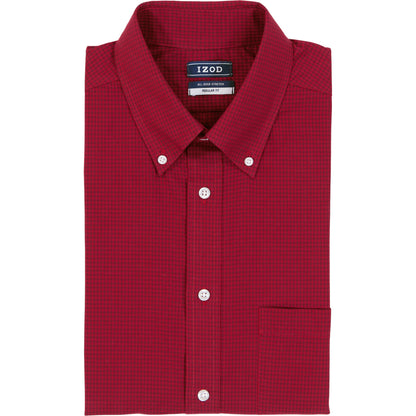 Izod All Over Stretch Button Down Dress Shirt - Biking Red