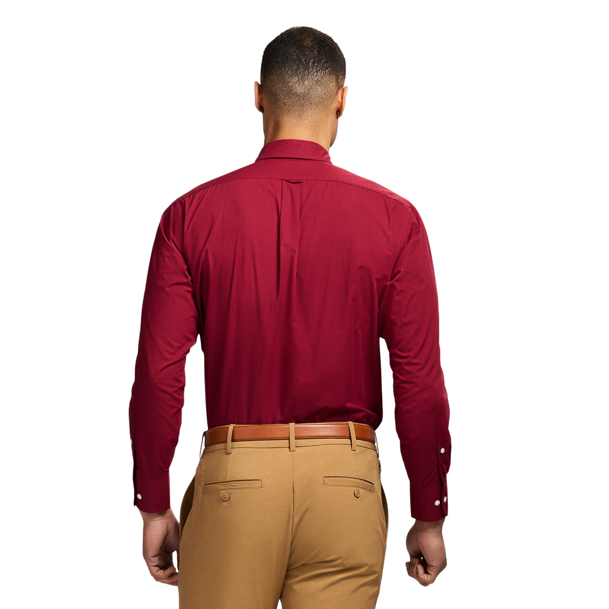 Izod All Over Stretch Button Down Dress Shirt - Biking Red