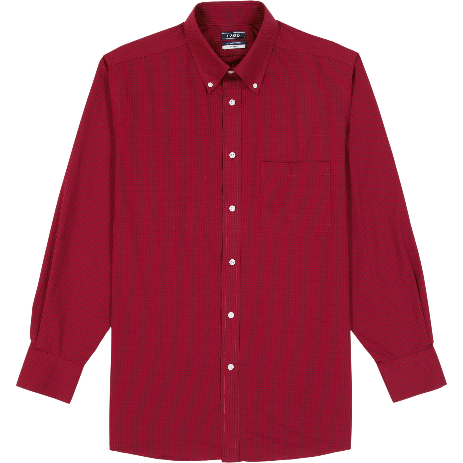 Izod All Over Stretch Button Down Dress Shirt - Biking Red