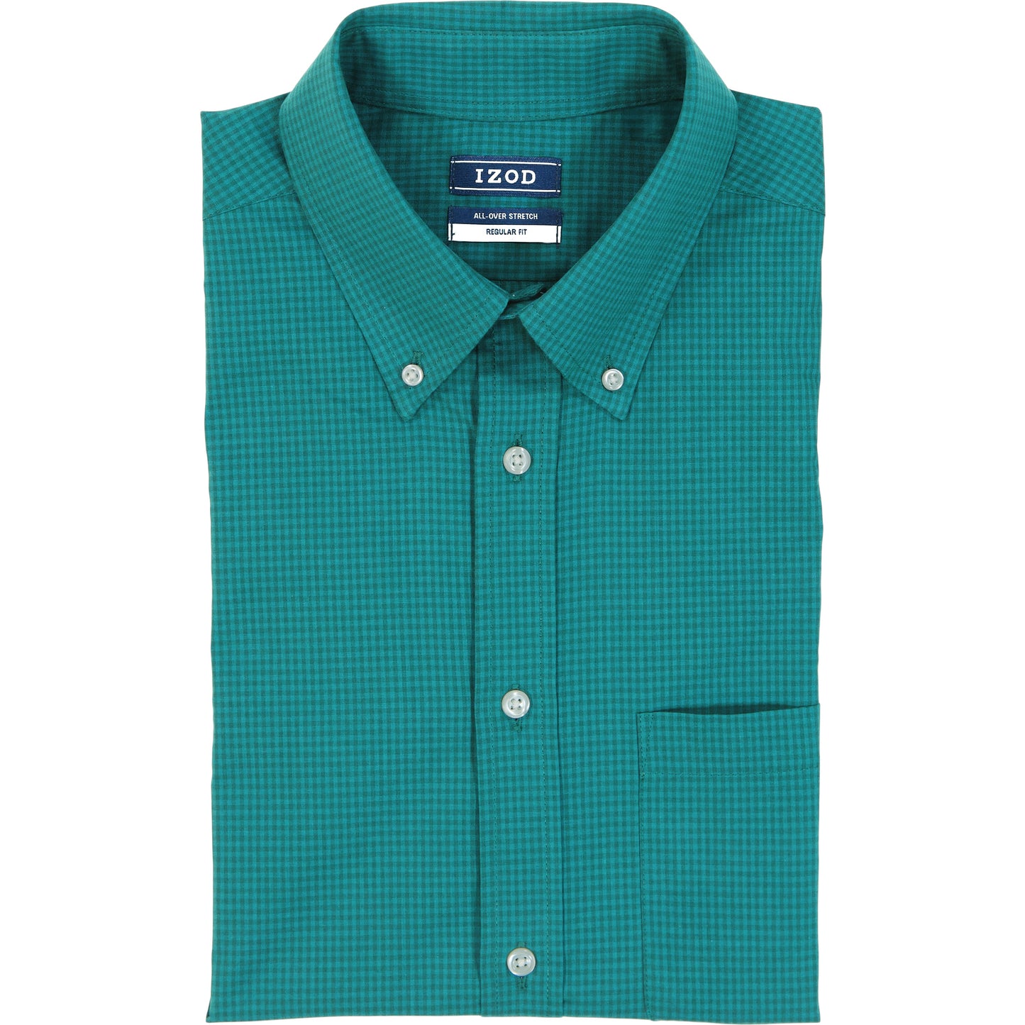 Izod All Over Stretch Button Down Dress Shirt - Pacific